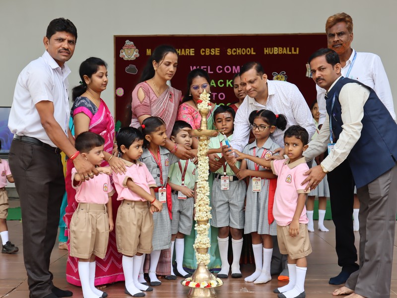 A Grand Welcome Back at KLE M.R. Sakhare CBSE School!