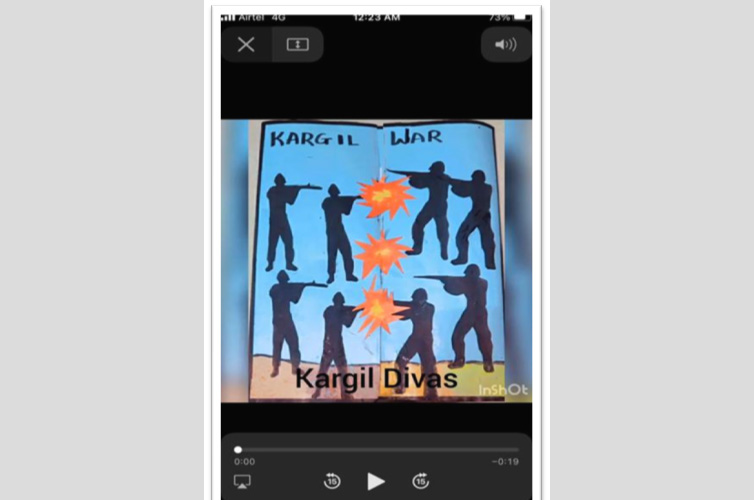 On account of Kargil Vijay Diwas several activities such as Greeting Card Making, Elocution, Poster making were conducted.